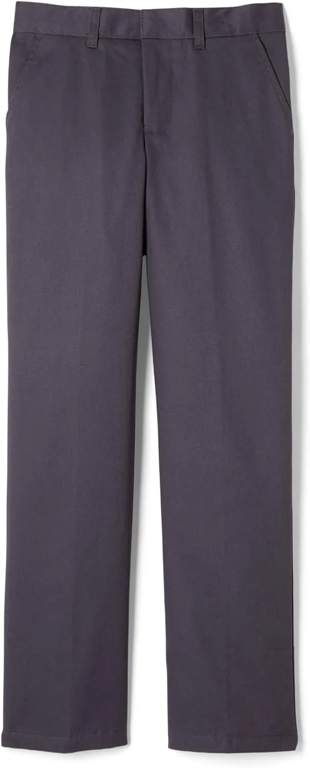 French Toast Boys' Relaxed Fit Twill Pant with Adjustable Waist in Standard Slim and Husky