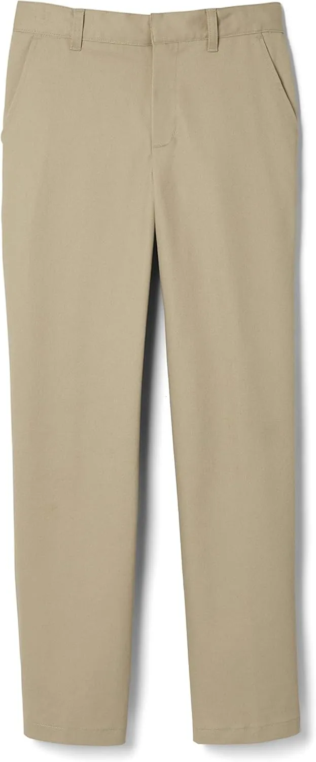 French Toast Boys' Relaxed Fit Twill Pant with Adjustable Waist (Standard, Slim & Husky)