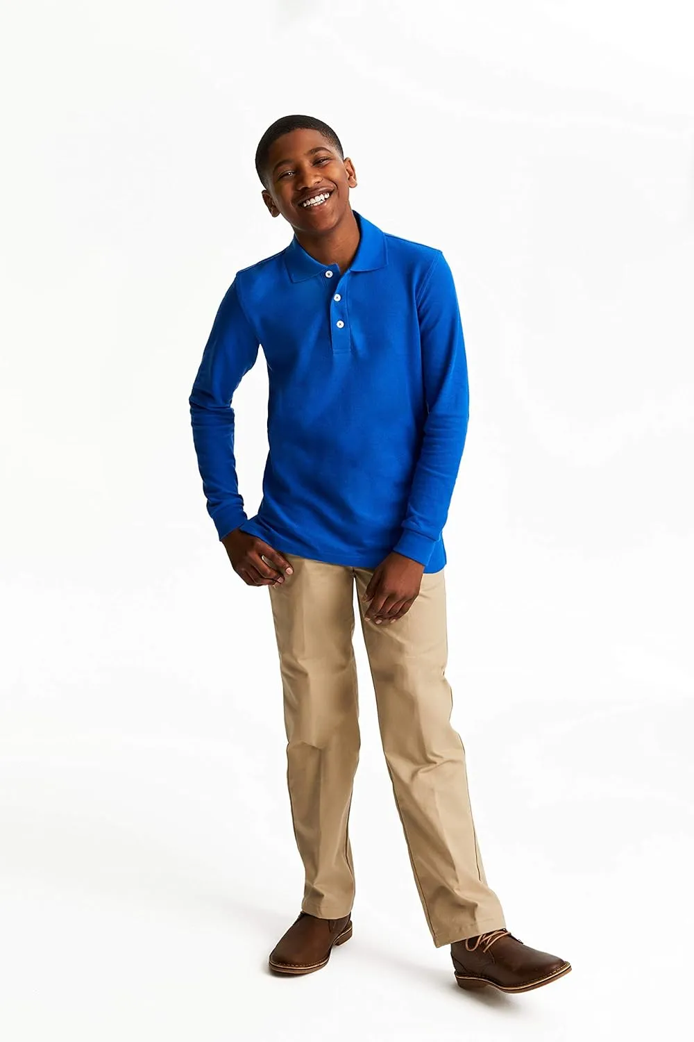 French Toast Boys' Relaxed Fit Twill Pant with Adjustable Waist (Standard, Slim & Husky)
