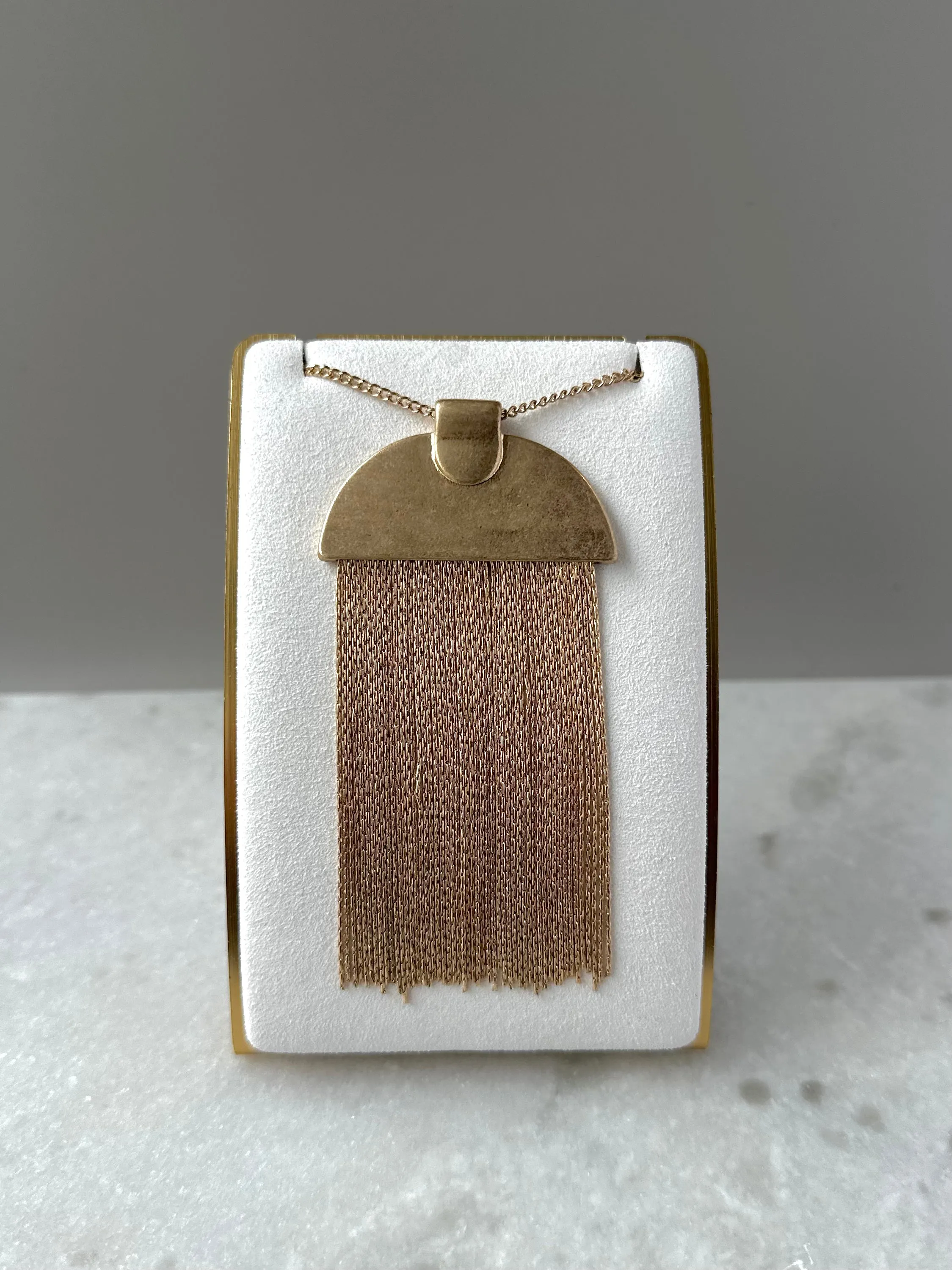 Fringe Pendant Long Necklace