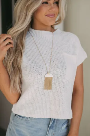 Fringe Pendant Long Necklace