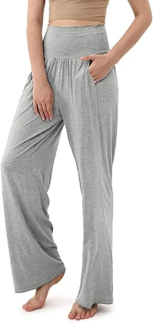 FZVYD Women's Casual Loose Wide Leg Cozy Pants Yoga Sweatpants Comfy High Waisted Sports Athletic Lounge Pants with Pockets