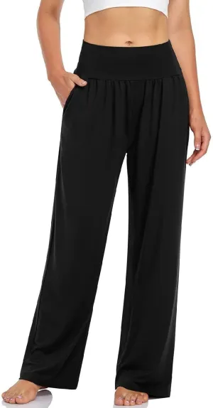 FZVYD Women's Casual Loose Wide Leg Cozy Pants Yoga Sweatpants Comfy High Waisted Sports Athletic Lounge Pants with Pockets