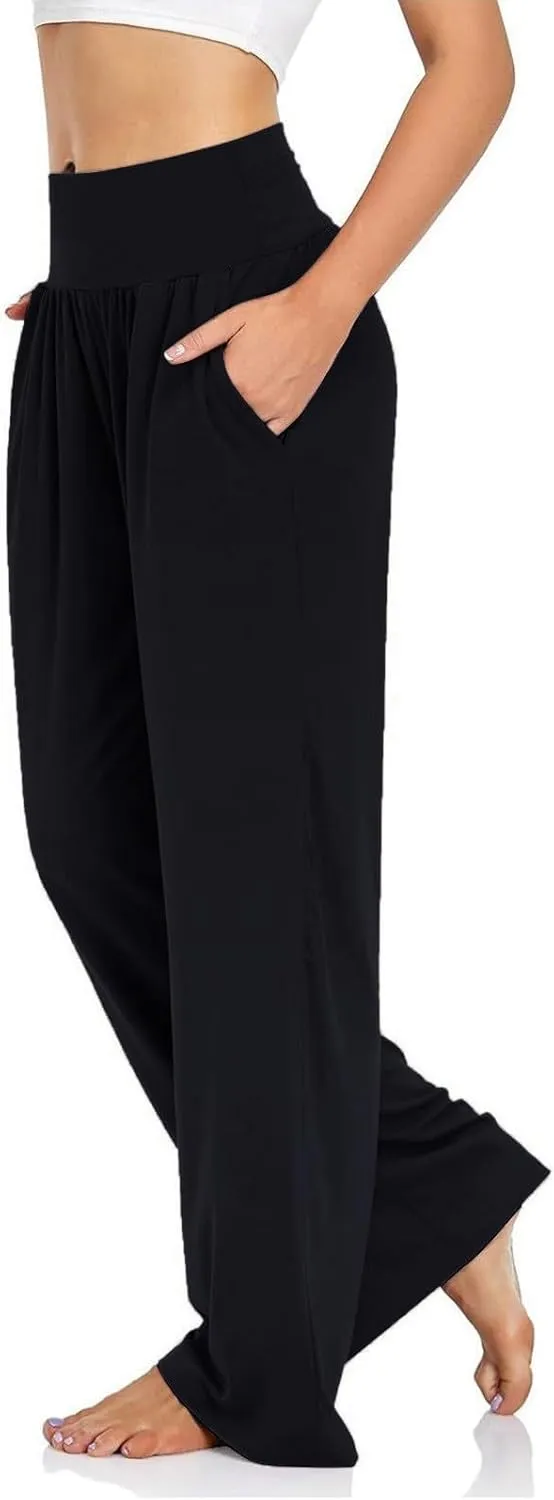 FZVYD Women's Casual Loose Wide Leg Cozy Pants Yoga Sweatpants Comfy High Waisted Sports Athletic Lounge Pants with Pockets