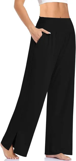 FZVYD Women's Casual Loose Wide Leg Cozy Pants Yoga Sweatpants Comfy High Waisted Sports Athletic Lounge Pants with Pockets