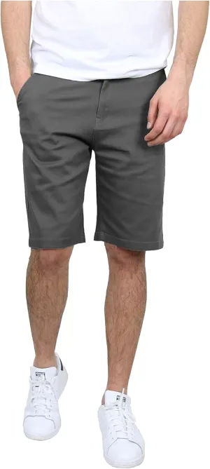 Galaxy by Harvic Men's 5-Pocket Flat-Front Slim-Fit Cotton Stretch Chino Shorts (Size 30-42)