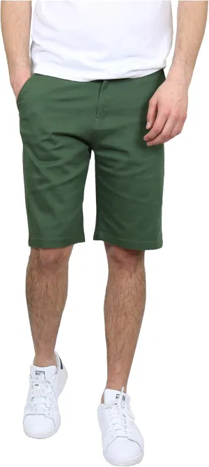 Galaxy by Harvic Men's 5-Pocket Flat-Front Slim-Fit Cotton Stretch Chino Shorts (Size 30-42)
