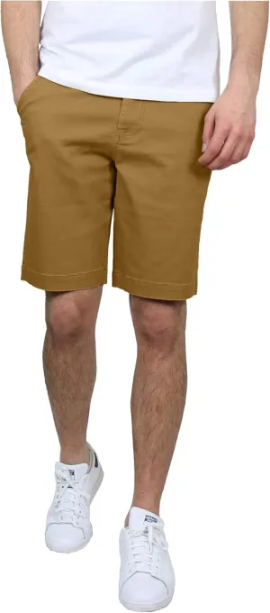 Galaxy by Harvic Men's 5-Pocket Flat-Front Slim-Fit Cotton Stretch Chino Shorts (Size 30-42)