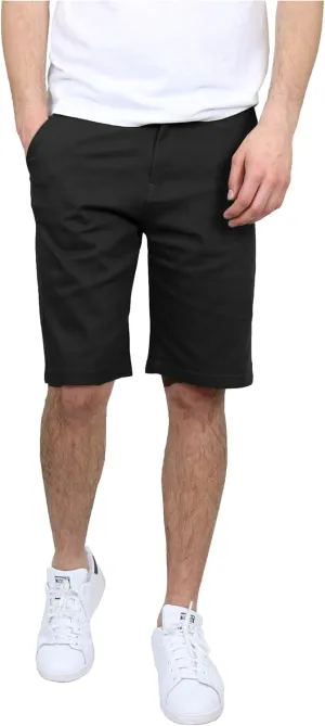 Galaxy by Harvic Men's 5-Pocket Flat-Front Slim-Fit Cotton Stretch Chino Shorts (Size 30-42)