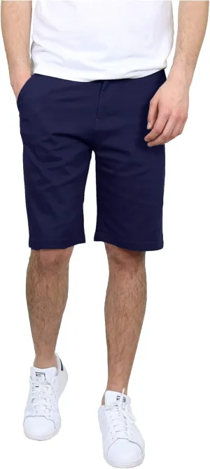 Galaxy by Harvic Men's 5-Pocket Flat-Front Slim-Fit Cotton Stretch Chino Shorts (Size 30-42)