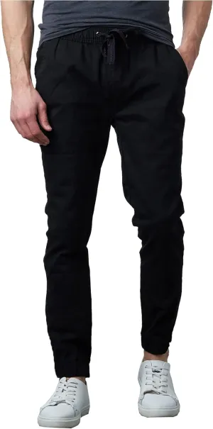 Galaxy by Harvic Men's Basic Stretch Twill Joggers Chinos Hiking Drawstring