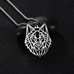 Geometric Wolf Necklaces