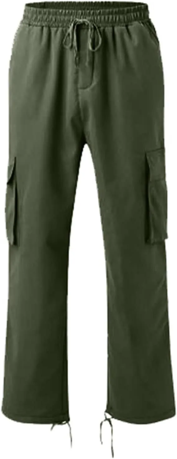 GIERIDUC Men's Cargo Pants Casual Long Pants Halloween Leggings Plus Size Mens Drawstring Cargo Pants Red and Black Tracksuit