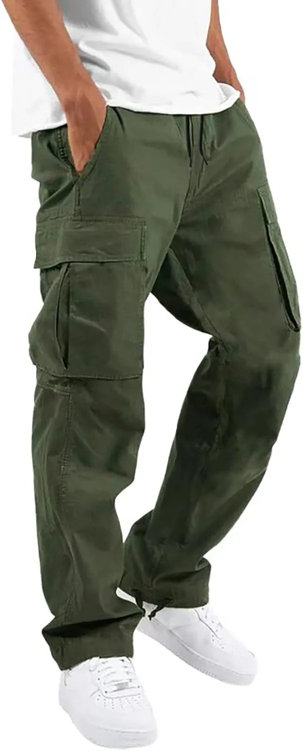 GIERIDUC Men's Cargo Pants Casual Long Pants Halloween Leggings Plus Size Mens Drawstring Cargo Pants Red and Black Tracksuit