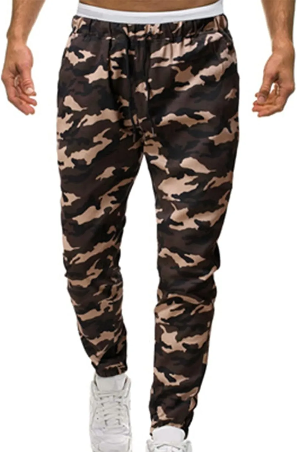GIERIDUC Mens Cargo Pants Sweatpants Mens Lightweight Cotton Cargo Pants Waist Compression for Men High Waisted Scrub Pants