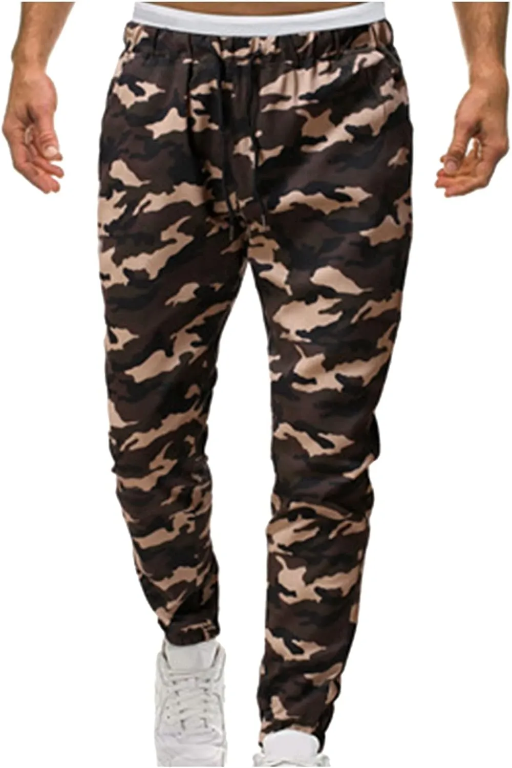 GIERIDUC Mens Cargo Pants Sweatpants Mens Lightweight Cotton Cargo Pants Waist Compression for Men High Waisted Scrub Pants