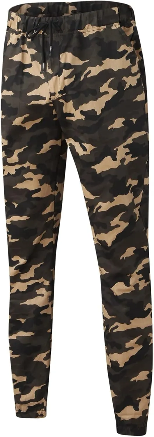 GIERIDUC Mens Cargo Pants Sweatpants Mens Lightweight Cotton Cargo Pants Waist Compression for Men High Waisted Scrub Pants