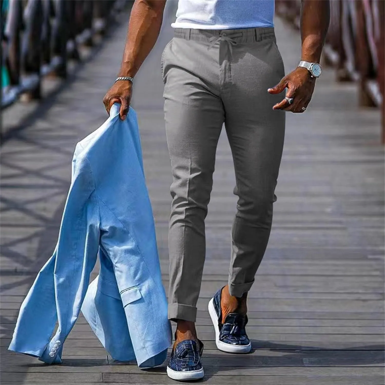 GIERIDUC Men's Linen Pants Casual Long Pants Summer Clothes for Men Fashion Best Jogger Pants for Men for Men