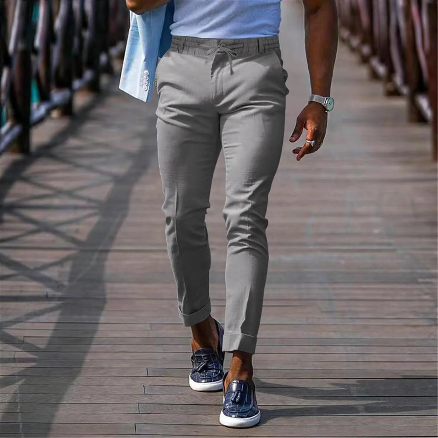 GIERIDUC Men's Linen Pants Casual Long Pants Summer Clothes for Men Fashion Best Jogger Pants for Men for Men