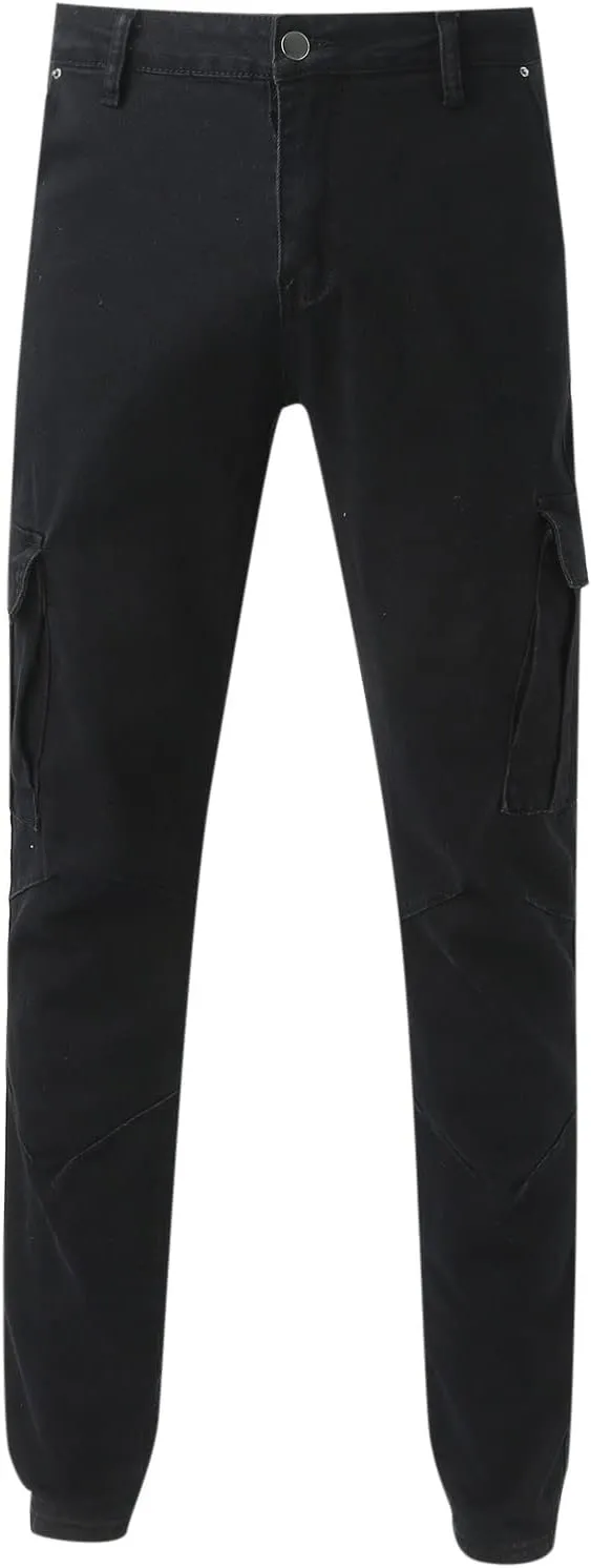 GIERIDUC Men's Wide Leg Flare Sweatpants Work Pants for Men Cargo Pocket Mens Gabardine Dress Pants Essential Jogging Pants