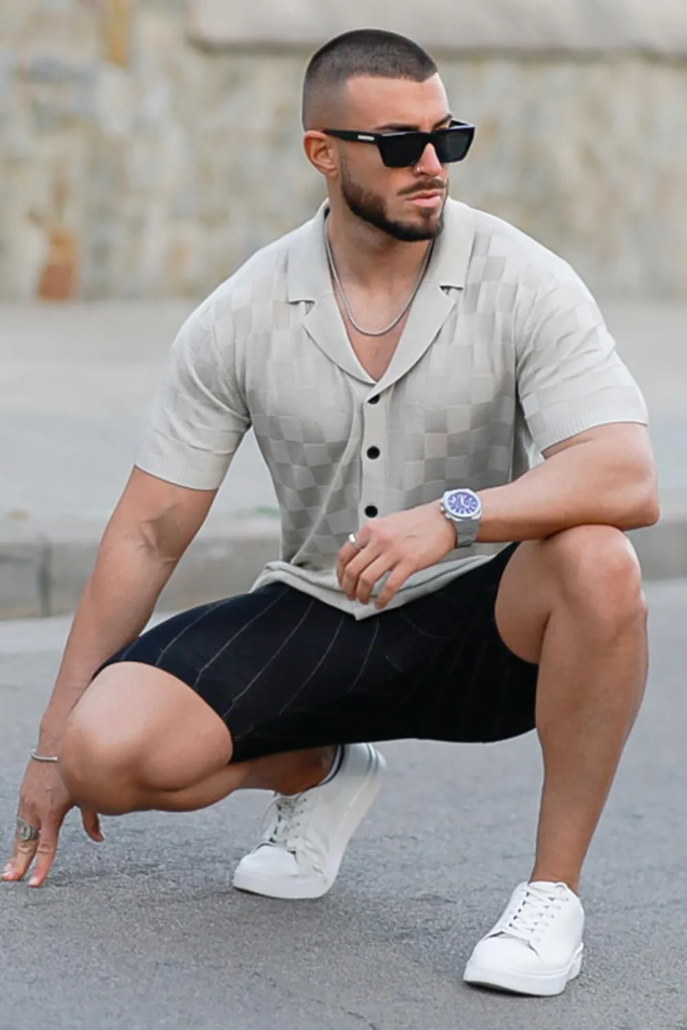 GINGTTO Mens Shorts 9" Inseam Slim Fit Stretch Casual Chino Short Pants