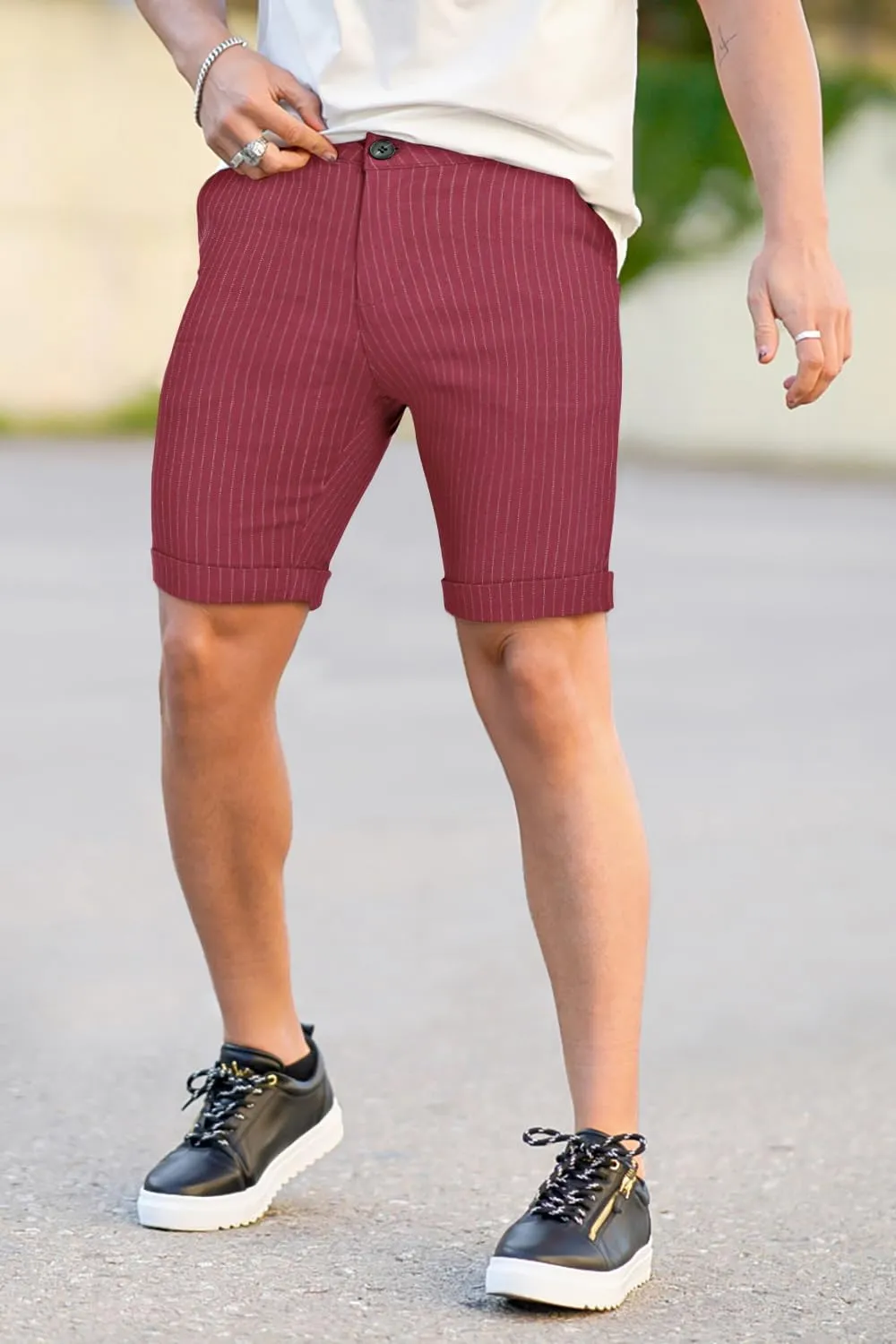 GINGTTO Mens Shorts 9" Inseam Slim Fit Stretch Casual Chino Short Pants