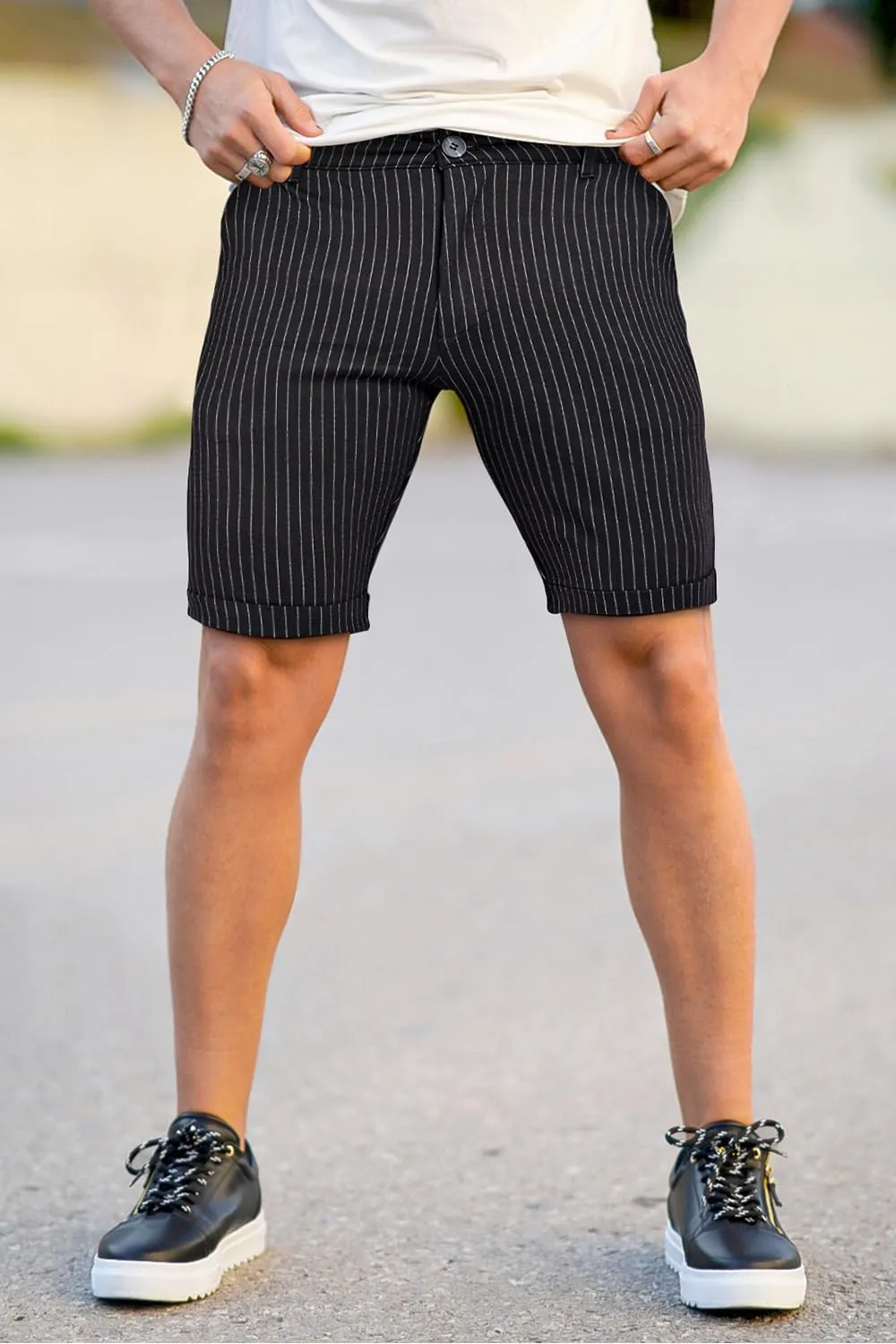 GINGTTO Mens Shorts 9" Inseam Slim Fit Stretch Casual Chino Short Pants