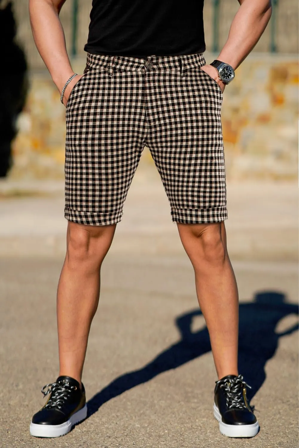 GINGTTO Mens Slim Fit Shorts 9" Inseam Stretch Casual Chino Short Pants