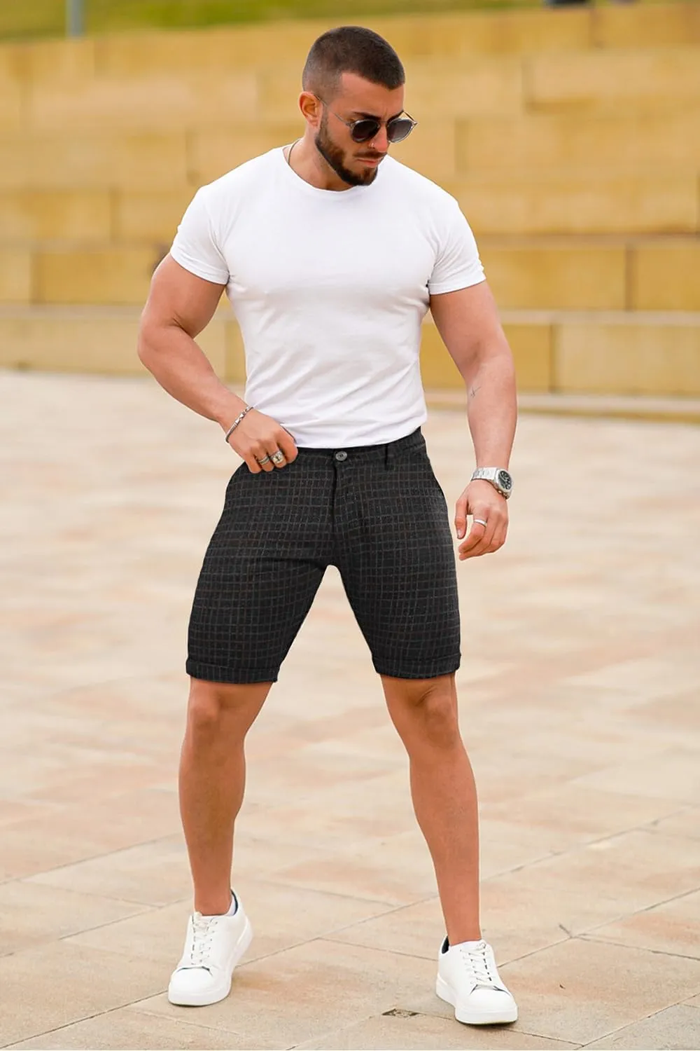 GINGTTO Mens Slim Fit Shorts 9" Inseam Stretch Casual Chino Short Pants