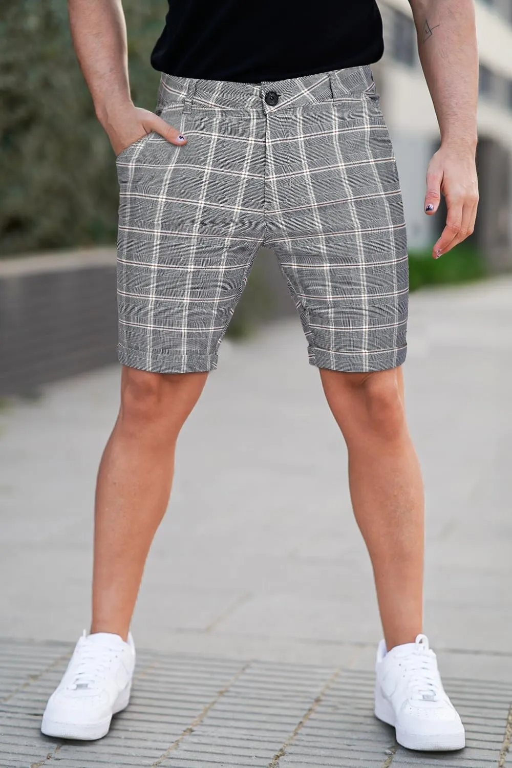 GINGTTO Mens Slim Fit Shorts 9" Inseam Stretch Casual Chino Short Pants