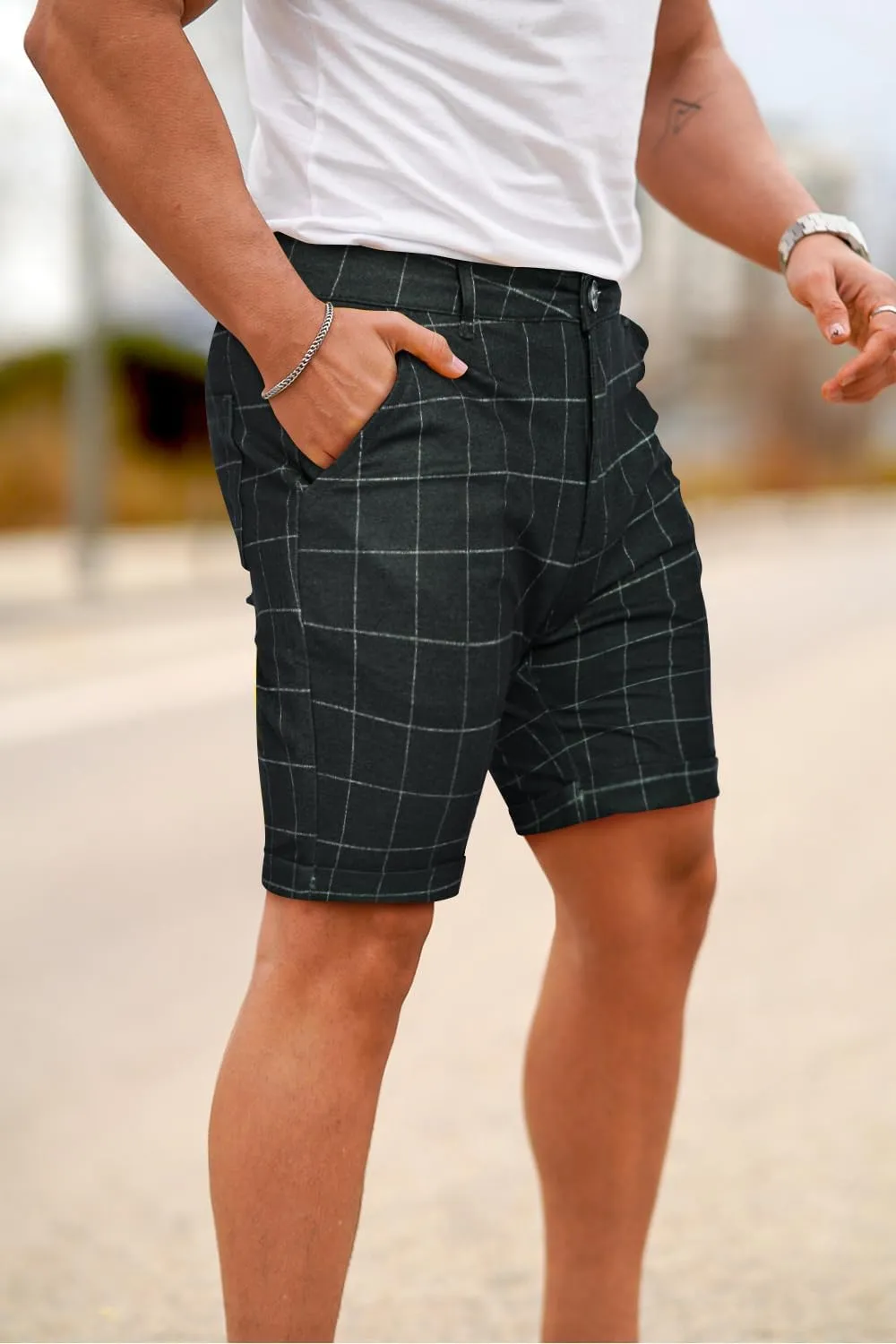 GINGTTO Mens Slim Fit Shorts 9" Inseam Stretch Casual Chino Short Pants