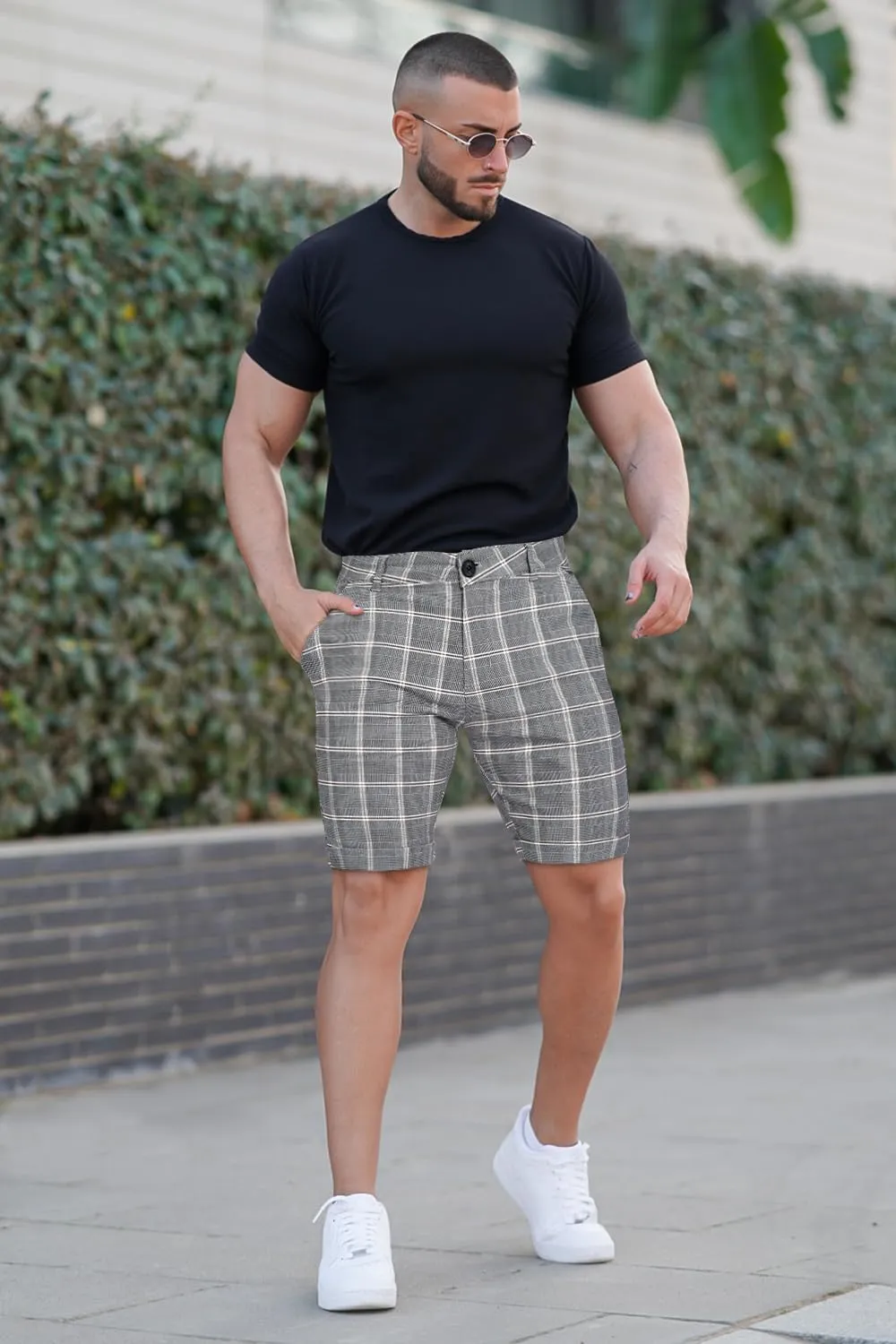 GINGTTO Mens Slim Fit Shorts 9" Inseam Stretch Casual Chino Short Pants