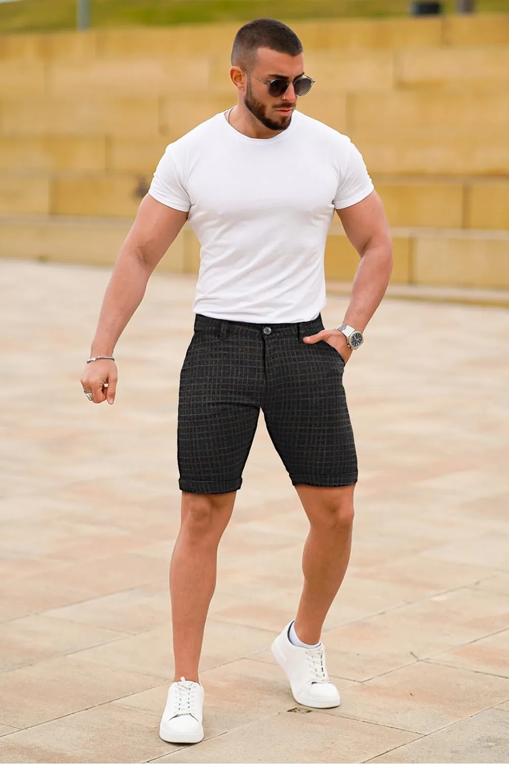 GINGTTO Mens Slim Fit Shorts 9" Inseam Stretch Casual Chino Short Pants