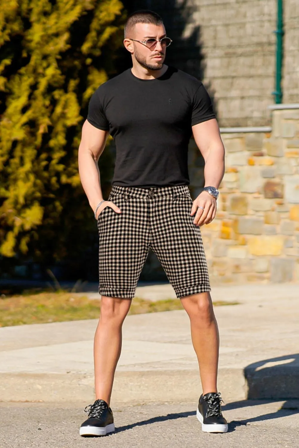 GINGTTO Mens Slim Fit Shorts 9" Inseam Stretch Casual Chino Short Pants