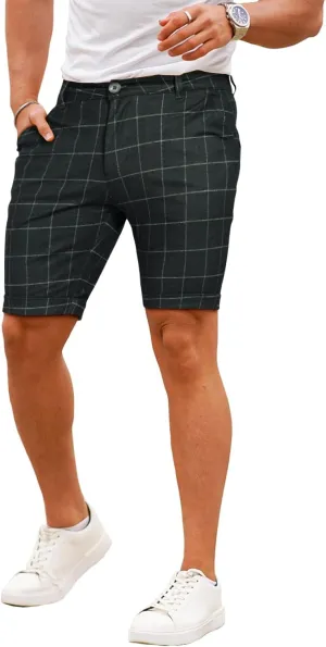 GINGTTO Mens Slim Fit Shorts 9" Inseam Stretch Casual Chino Short Pants
