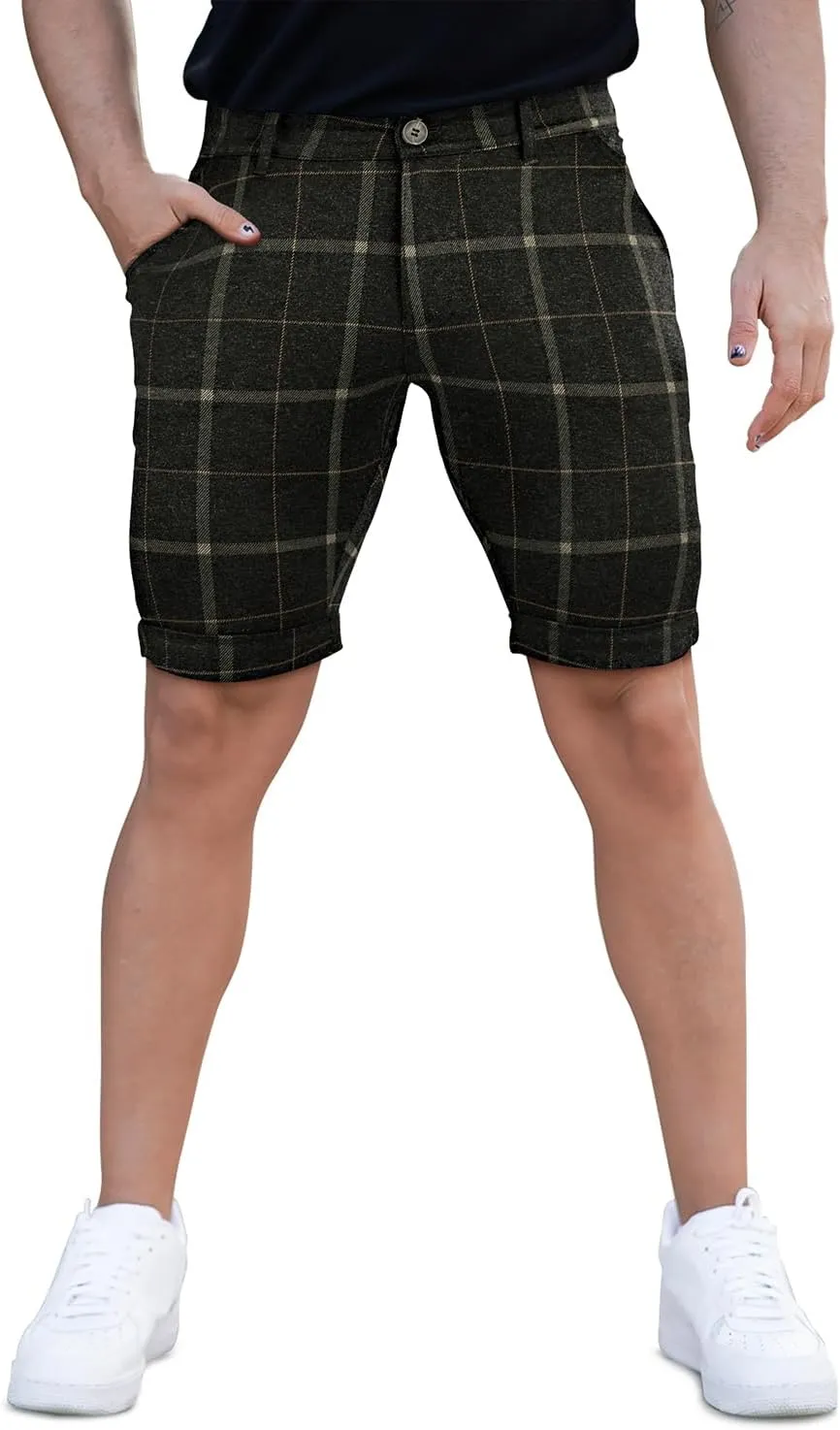 GINGTTO Mens Slim Fit Shorts 9" Inseam Stretch Casual Chino Short Pants