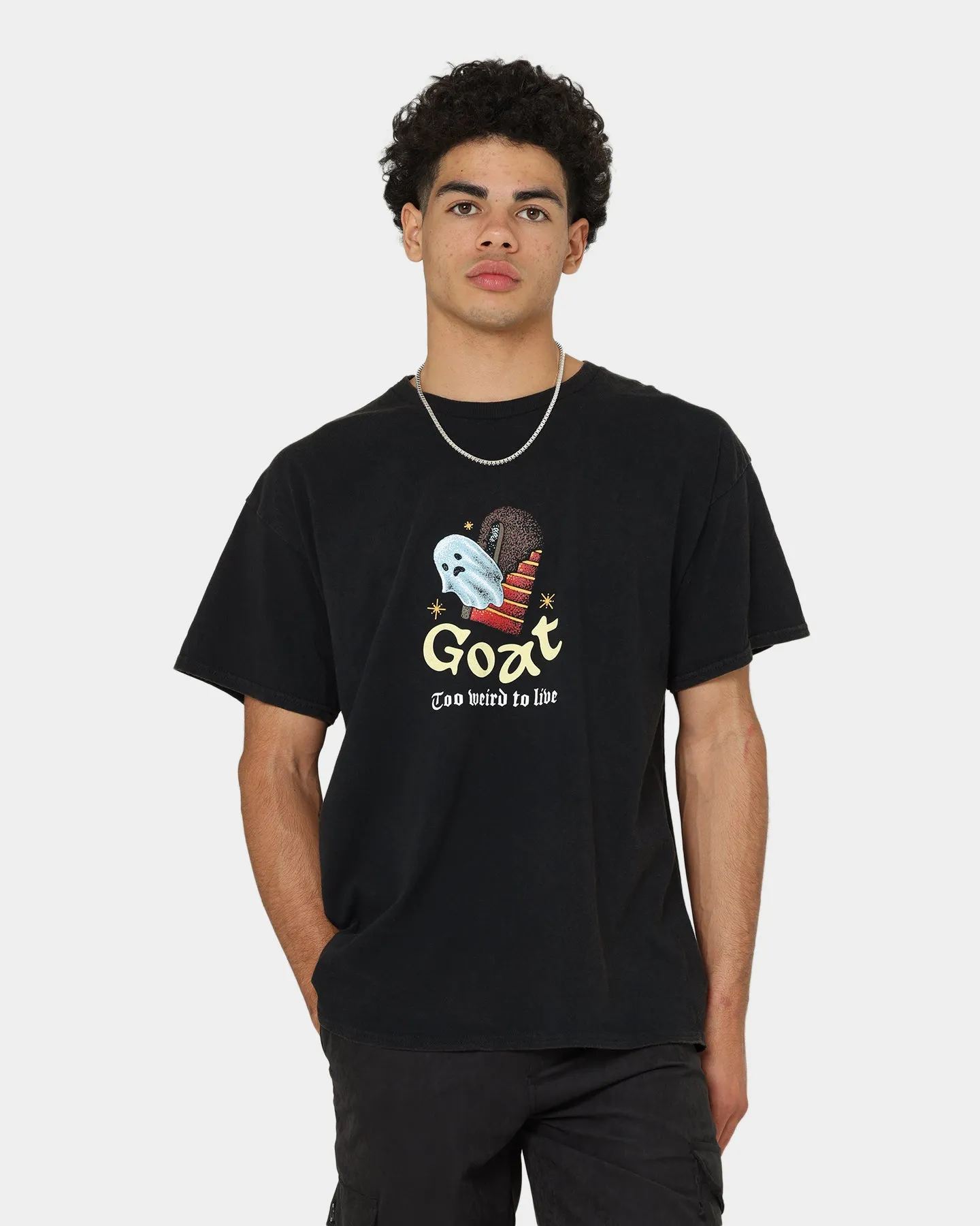 Goat Crew Too Weird To Live Vintage T-Shirt Black Wash