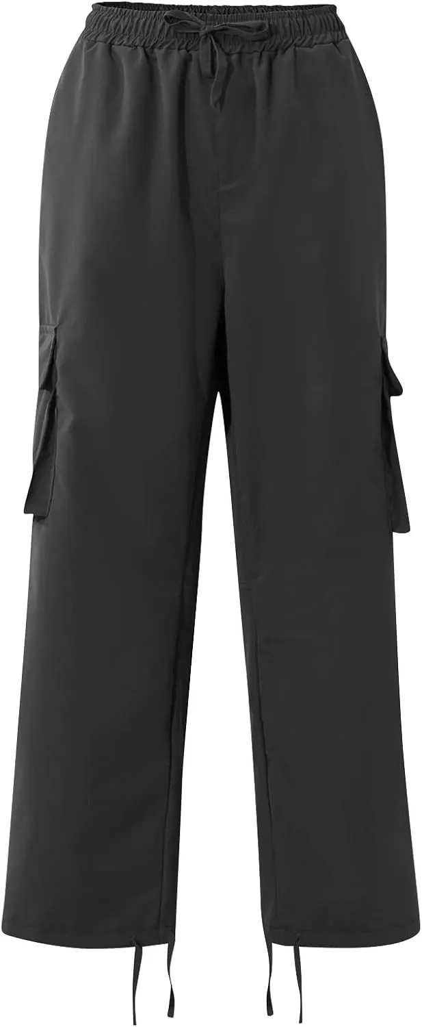 GOFULY Cargo Pants for Men Baggy Elastic Waist Drawstring Pants Pockets Pants Stretch Casual Fall Winter Joggers Trousers