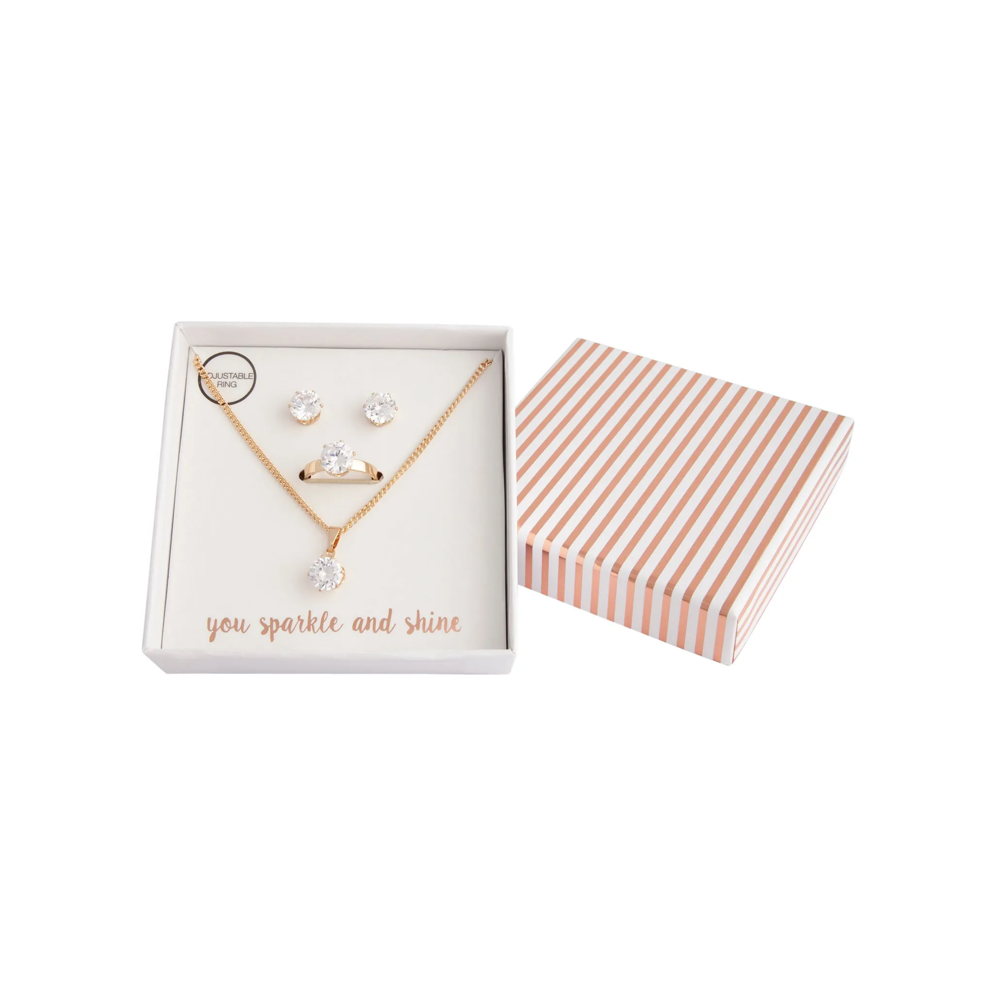 Gold Crystal Classic Jewellery Set