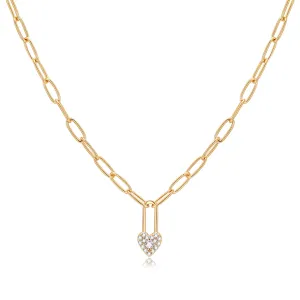 Gold Heart Lock Chain	Necklace