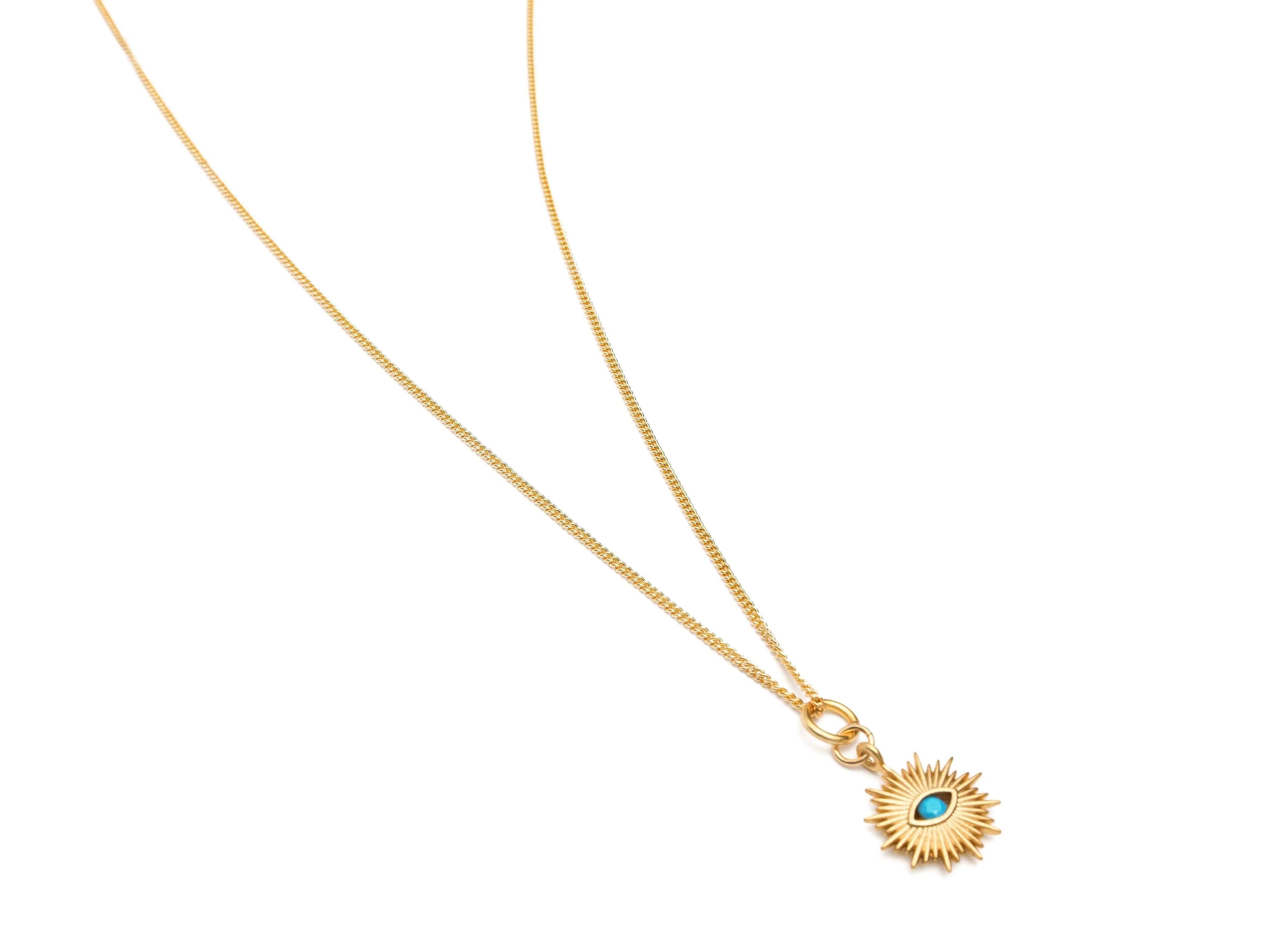 Gold Necklace with Mini Evil Eye Pendant
