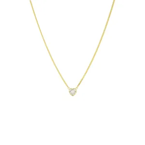gold plated crystal heart necklace