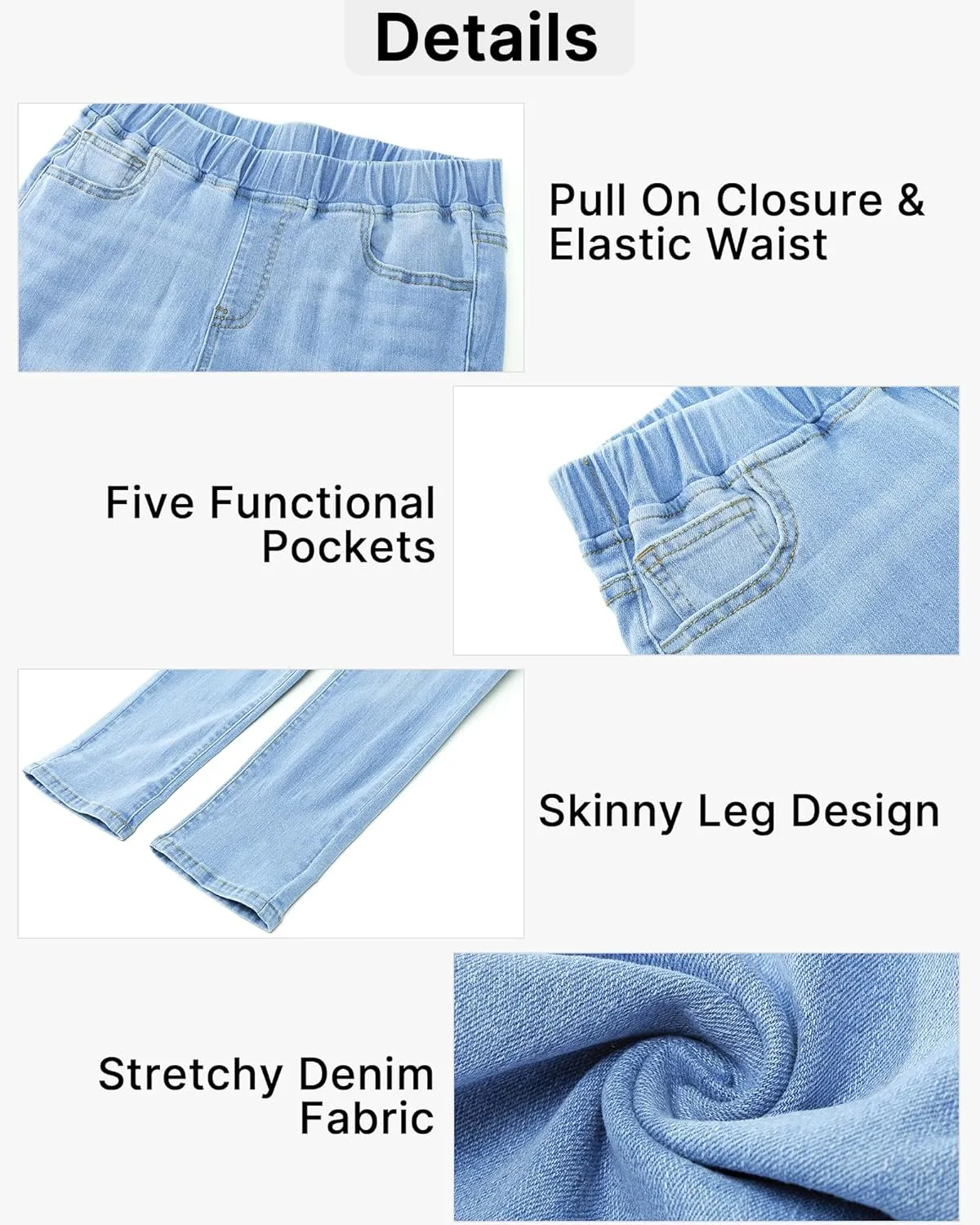 GRAPENT Pull On Jeans for Women High Waisted Skinny Capri Pants Trendy Stretch Denim Cropped Jeans Crop Jeggings Capris