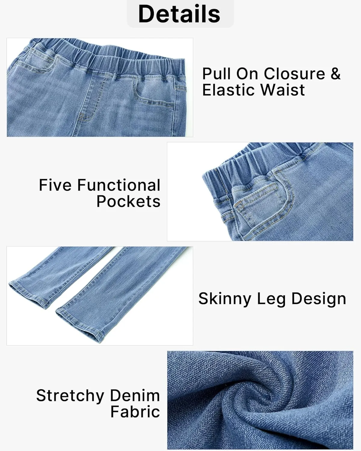 GRAPENT Pull On Jeans for Women High Waisted Skinny Capri Pants Trendy Stretch Denim Cropped Jeans Crop Jeggings Capris