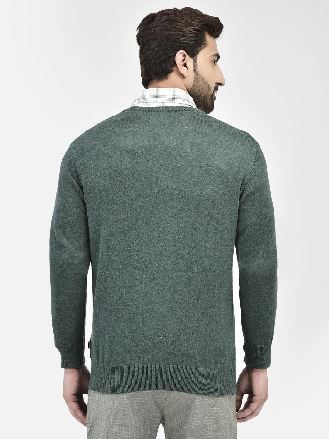 Green Plain Sweaters
