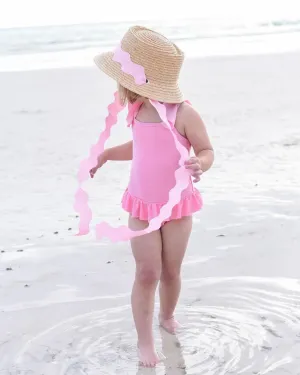 Harbor Hat with Pink Scalloped Ribbon (Girls)