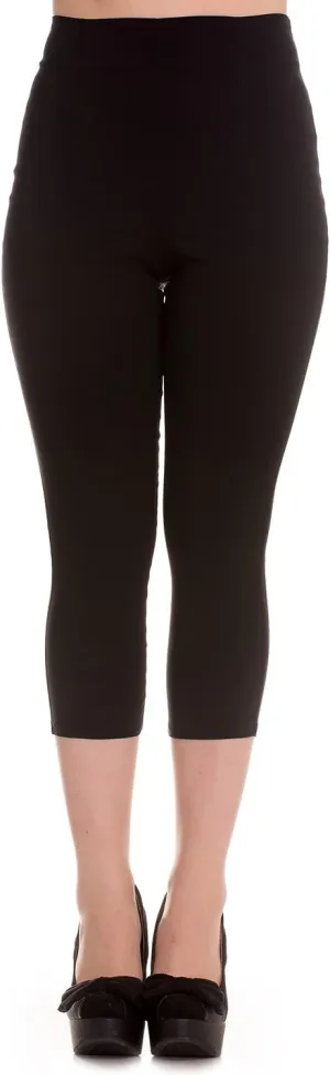 Hell Bunny Tina Capris Black Pants Pedal Pushers Rockabilly Retro Inspired