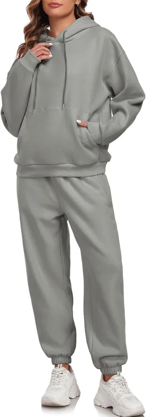 HOTIAN Womens 2 Piece Outfits Sweatsuit Oversized Hoodie Sweatshirt and Joggers Sweatpants Sets Tracksuit