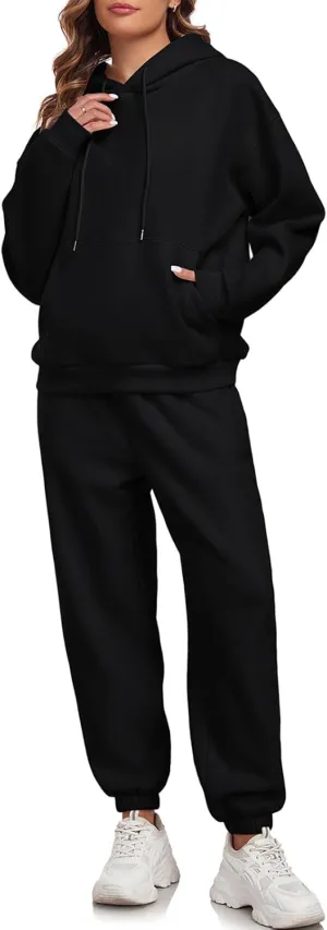HOTIAN Womens 2 Piece Outfits Sweatsuit Oversized Hoodie Sweatshirt and Joggers Sweatpants Sets Tracksuit