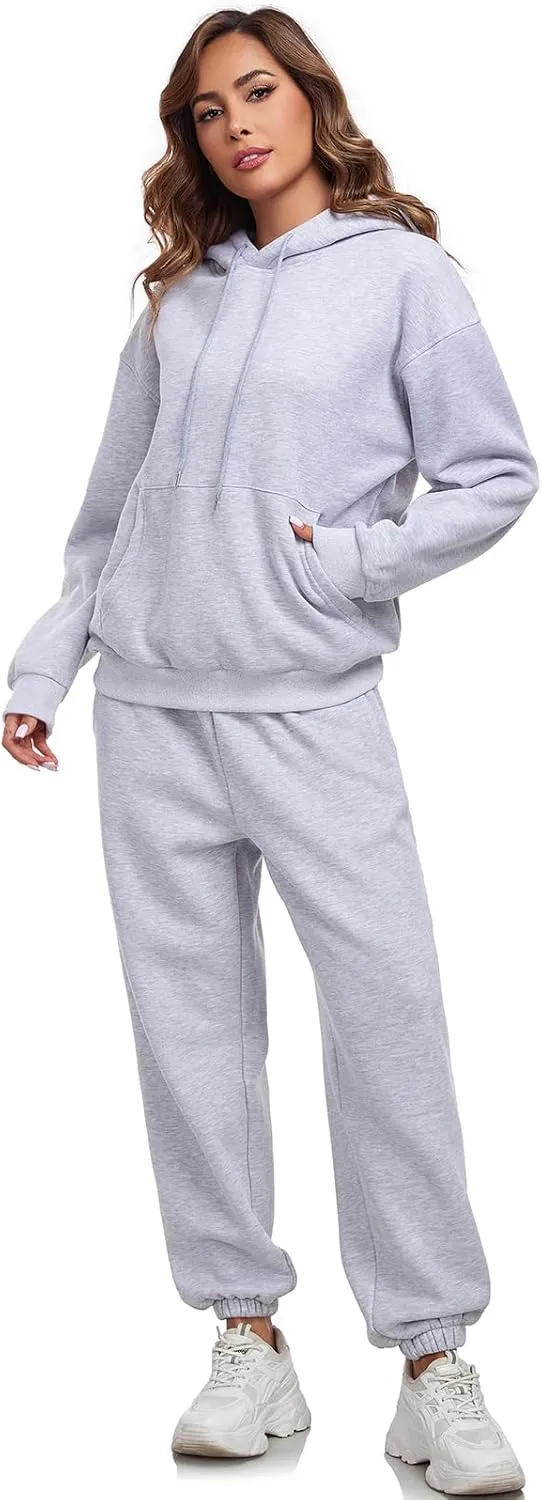 HOTIAN Womens 2 Piece Outfits Sweatsuit Oversized Hoodie Sweatshirt and Joggers Sweatpants Sets Tracksuit